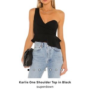 Superdown Karlie One Shoulder Top Size Small